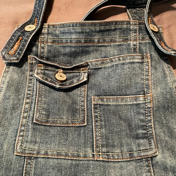Almost Famous Blue Jean Overalls Size 7 - Picture 6 of 8
